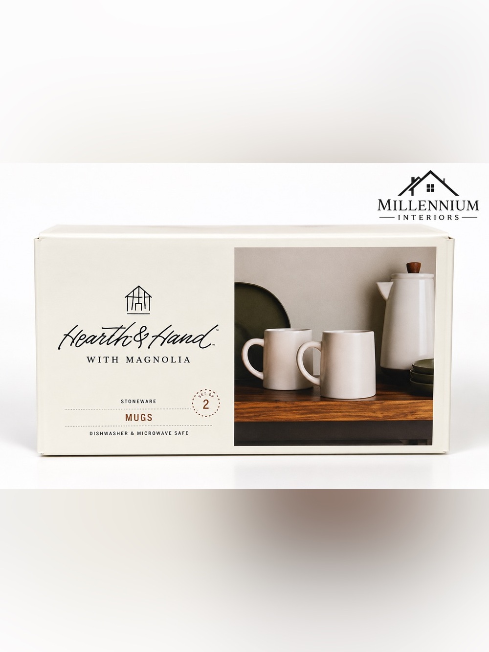 Hearth & Hand Magnolia Stoneware Matte Cream Mugs set of 2 - NEW IN BOX